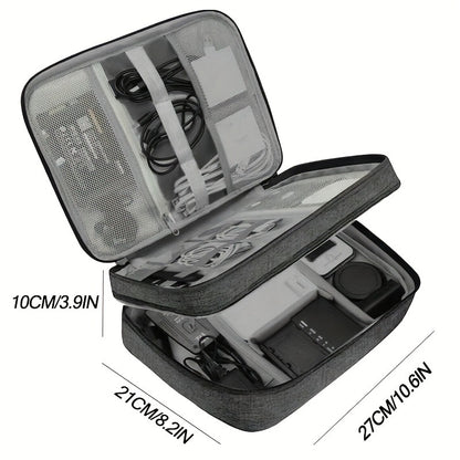 Waterproof Travel Cable Organizer Bag Portable Digital Electronics Storage Pouch for USB Cables Chargers & Gadgets