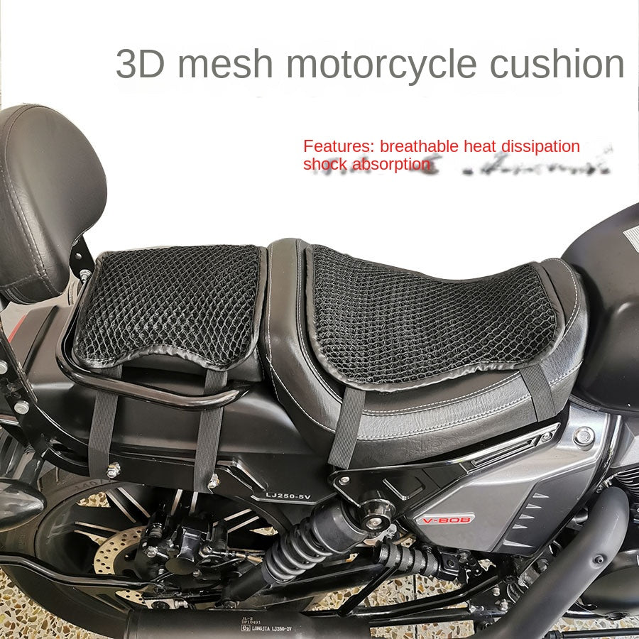 Motorcycle Seat Cover Sun Protection Heat Insulation 3D Mesh Seat Pad Breathable Moisture-Wicking Cool Summer Motorcycle Seat Cover