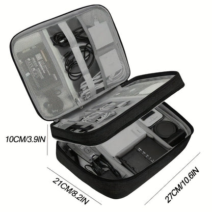 Waterproof Travel Cable Organizer Bag Portable Digital Electronics Storage Pouch for USB Cables Chargers & Gadgets