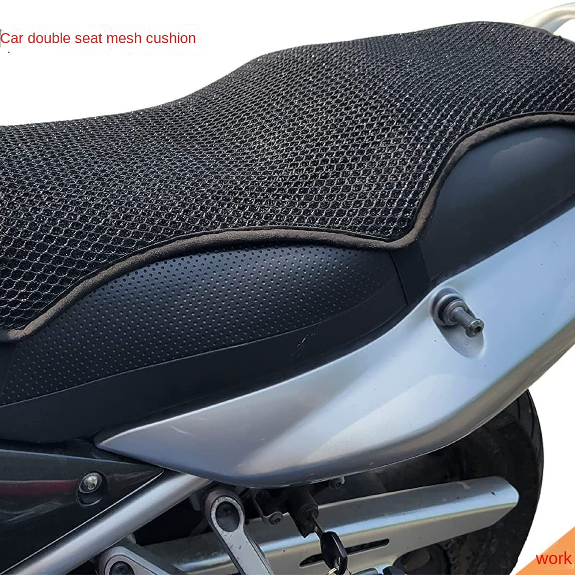 Motorcycle Seat Cover Sun Protection Heat Insulation 3D Mesh Seat Pad Breathable Moisture-Wicking Cool Summer Motorcycle Seat Cover